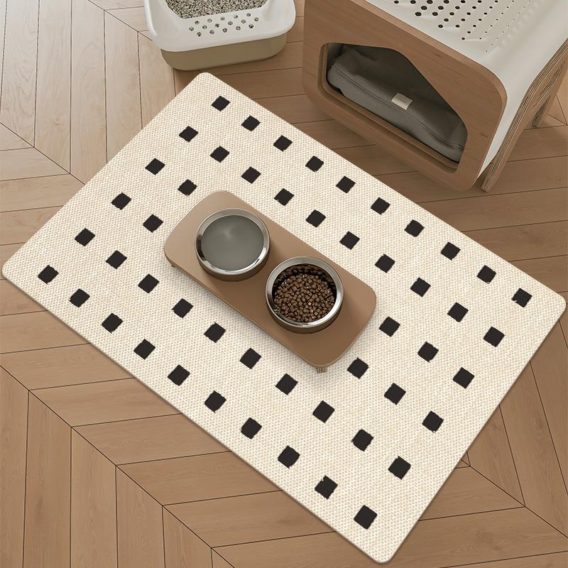 Pet Eating Mat Cat Dog Floor Mats Waterproof Urine-proof Carpet Black White Advanced Minimalist Home Decoration Rug for Kitchen