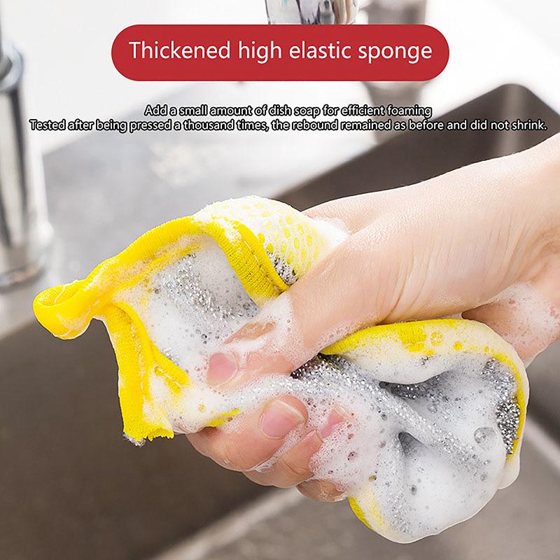 5 Stück Doppelseitiger Spülschwamm Spülbürste für Pfannen Töpfe Geschirrspülschwämme Bürste Haushaltsküchenreinigungswerkzeuge