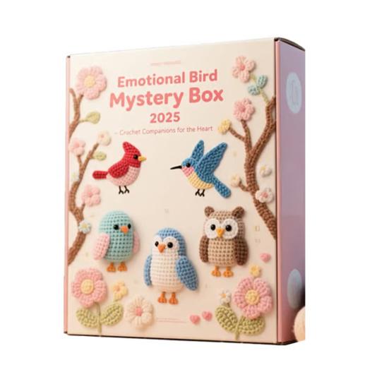 Emotional Bird Box 2025 DIY Crochet Kit 24 Bird Crochet Box Handmade Support Birds Kits with Yarn Hooks Instructions Countdown Calendar Decoration