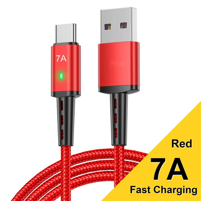 7A Fast USB Cable Type C Cable Fast Charging Data Cord Wire For MacBook Xiaomi Samsung USB To Type C Cable For Huawei