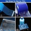 Blue Barrier Film Roll (1200 Sheets) Adhesive Tape for Dental, Tattoo, Makeup - Polyethylene, 4'' X 6''