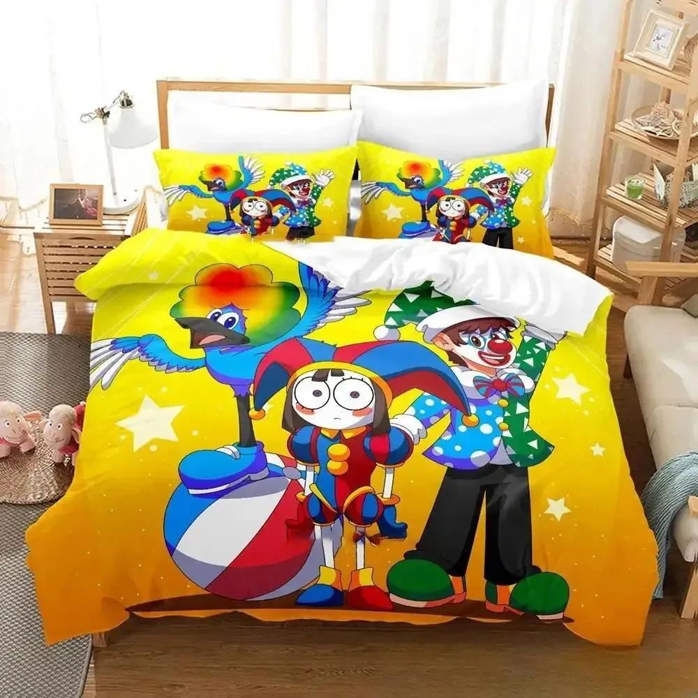 3D Print Cartoon Amazing Digital Circus Bedding Set Boys Girls Twin Queen King Size Duvet Cover Pillowcase Bed Boys Adult