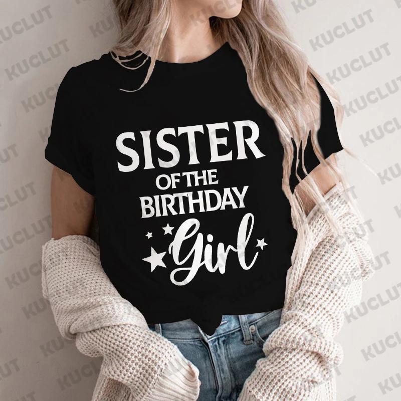 Papa, Mama, Schwester, Bruder des Geburtstagskinds Party-T-Shirt Familie passendes Outfit Harajuku Kleidung Unisex Tops Kurzarm-T-Shirts