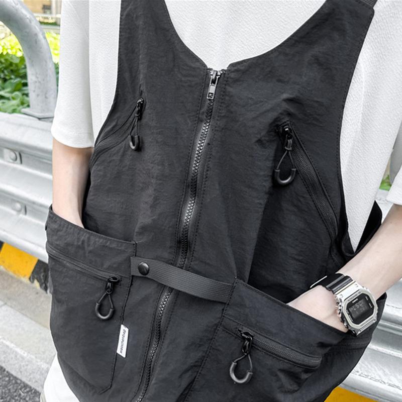 Multifunction Vest Outdoor Camping Variable Backpack Waistcoat Dual-Purpose Crossbody Bag Personalized Large Capacity