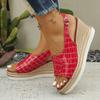 Fashion Sexy Back Strap Peep Toe Sandals Women 2025 Summer Fashion Chunky Platform Wedge Heel Sandals Comfortable Soft Sole Shoes