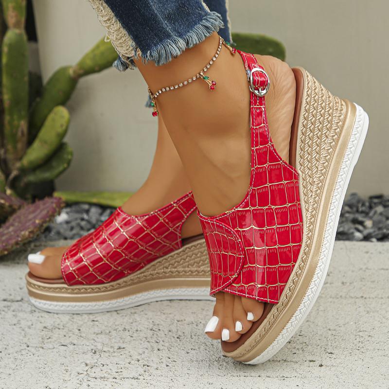 Fashion Sexy Back Strap Peep Toe Sandals Women 2025 Summer Fashion Chunky Platform Wedge Heel Sandals Comfortable Soft Sole Shoes