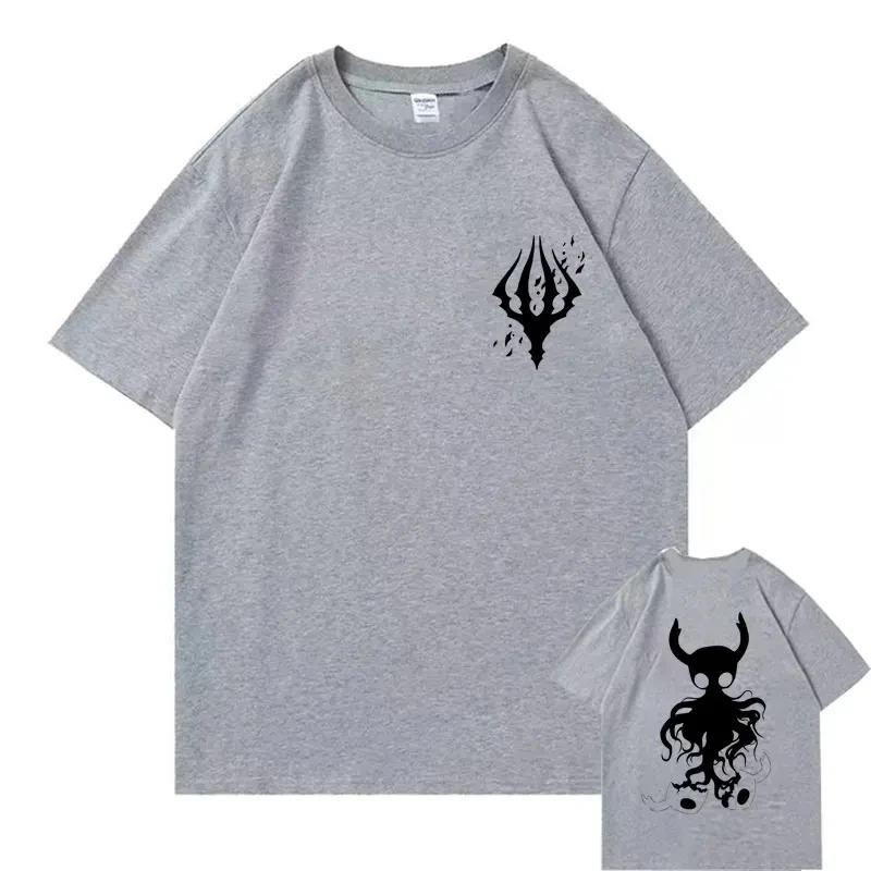Hot Game Hollow Void Hollow Knight Darkside Double Sided Print T-shirt Man Fashion Casual Tshirt Men Women Anime Loose Tee Shirt