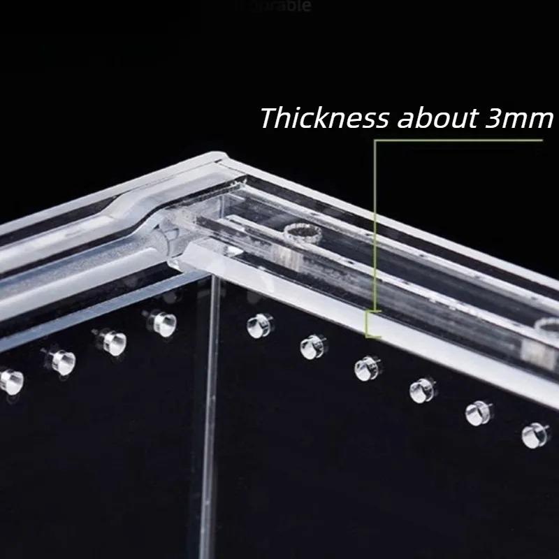 Reptiles Terrarium Lizard Gecko Snake Transparent Breeding Box Anti-escape Breathable Reptile Kennel Small Pet House Habitat