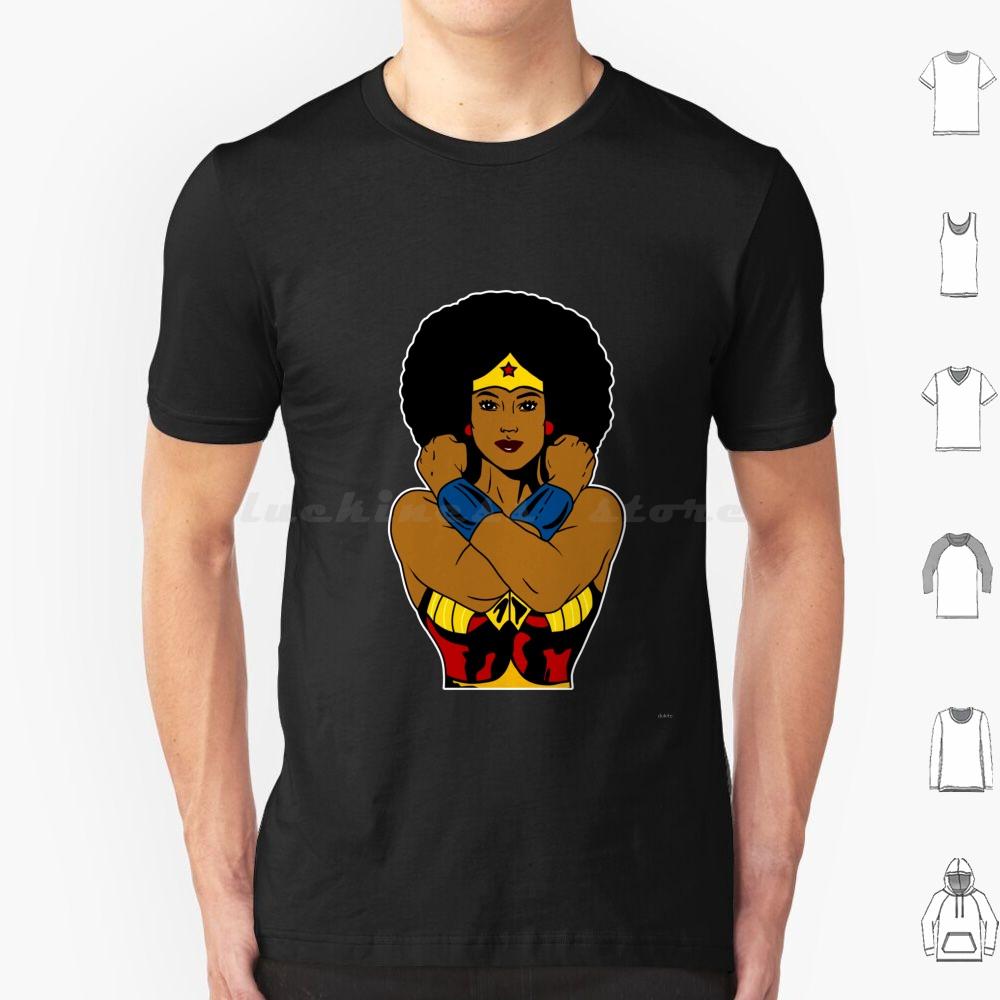 Strong Black Superhero Woman Afro Melanin T Shirt 6xl Cotton Cool Tee African American Africa Afro American Superhero Black
