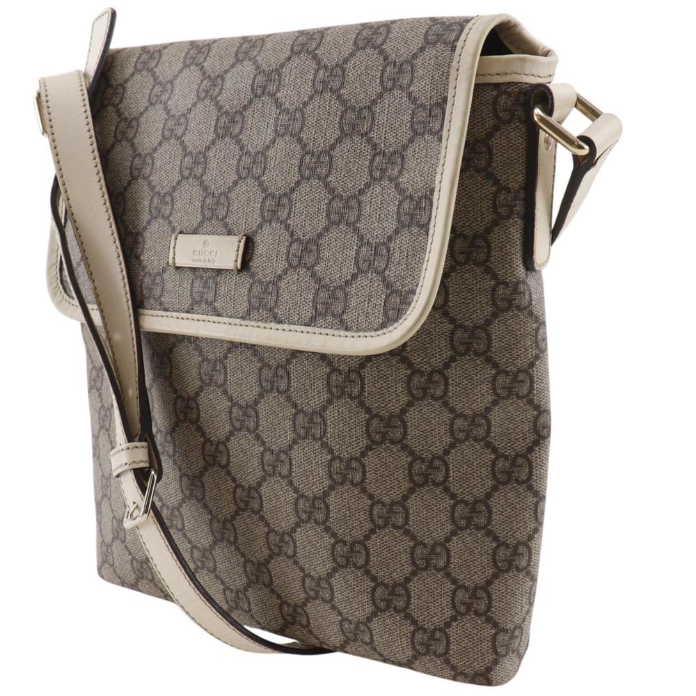 GUCCI Shoulder Bag 223666 beige GG Supreme Canvas unisex Used