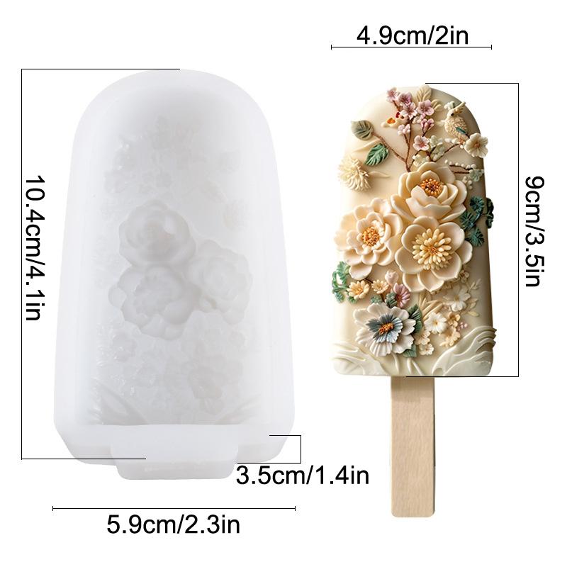 Silicone Flower Popsicle Molds – Stunning Floral Design, Easy-Release For Homemade Ice Cream & Frozen Treats