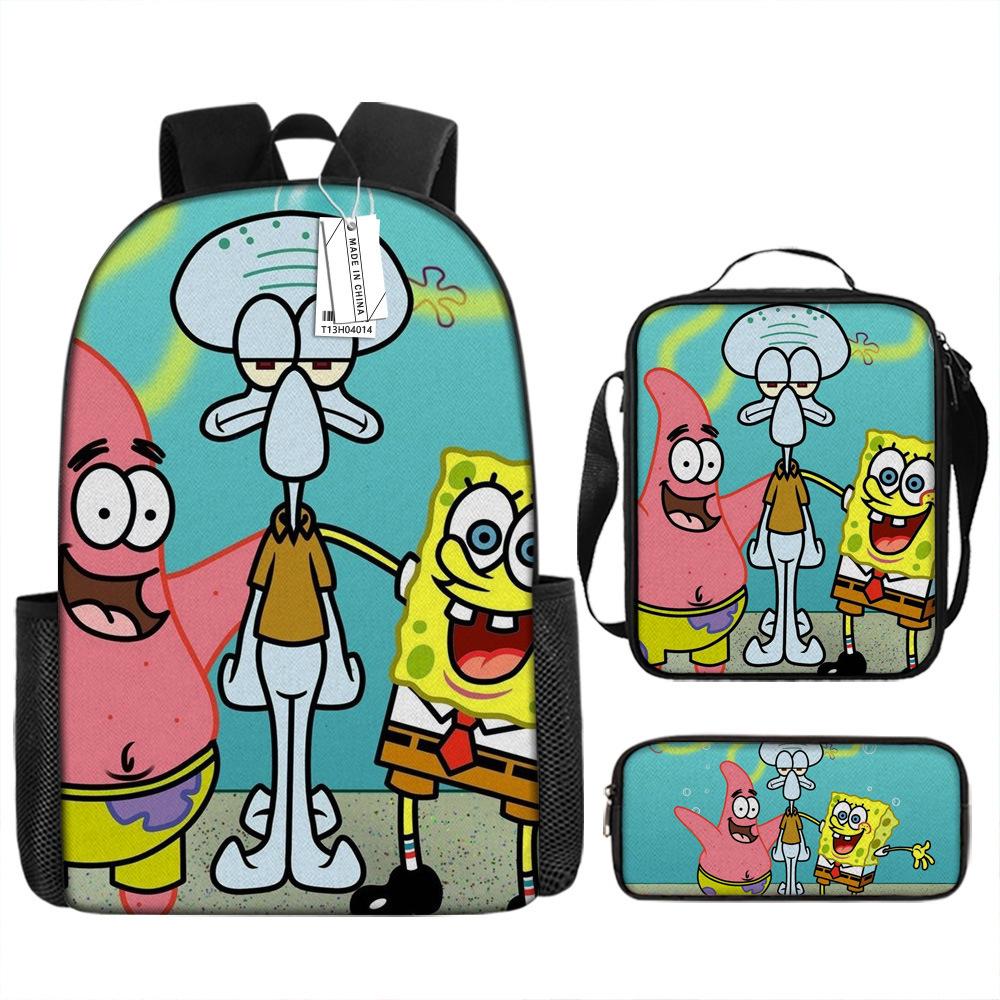Spongebob Squarepants Children'S School Bag Male And Female Students Backpack Kindergarten Cute Cartoon Backpack Pencil Bag