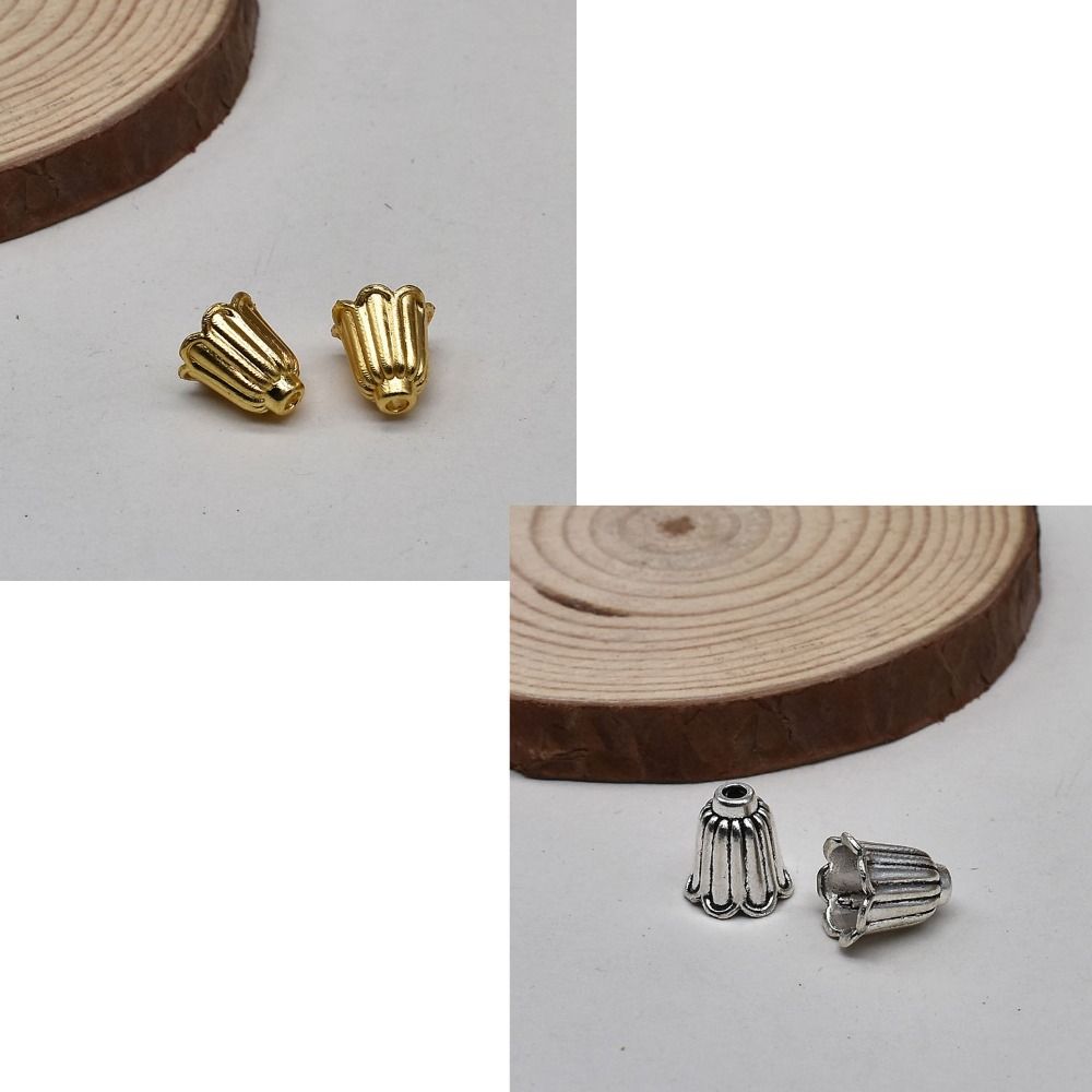 

Gold, silver Flower Spacer Bead Alloy Bead Caps 10x11mm Handmade Crafts Lovers