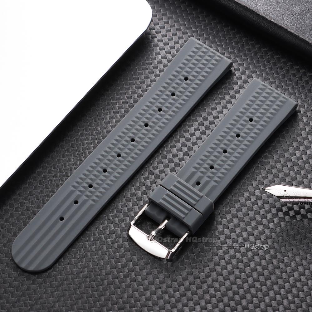 Premium Rubber Watch Band for Seiko Soft Universal 20mm 22mm Silicone Strap Replacement for Water Ghost Waterproof Watchbands