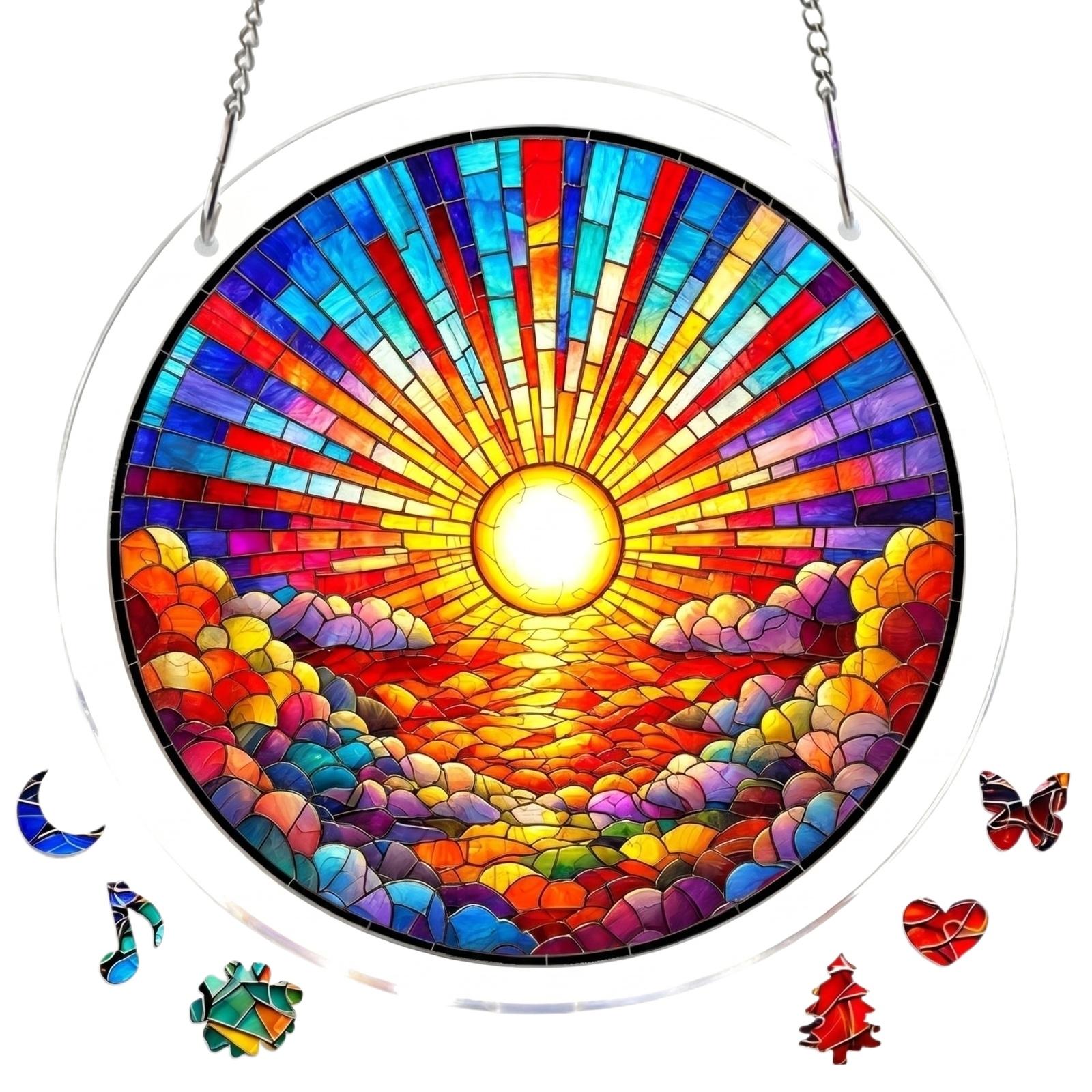 

Acrylic Puzzle Sunlight Catcher Home Decoration Pendant One Size