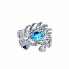 Aquamarine Drop-Shaped Open Ring, Super Flash Elegant And Exquisite Personalized Fashion Ring