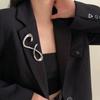 Exquisite Lucky Number Brooch Gold Irregular Metallic Brooches Personality 8-shaped Pin  Men