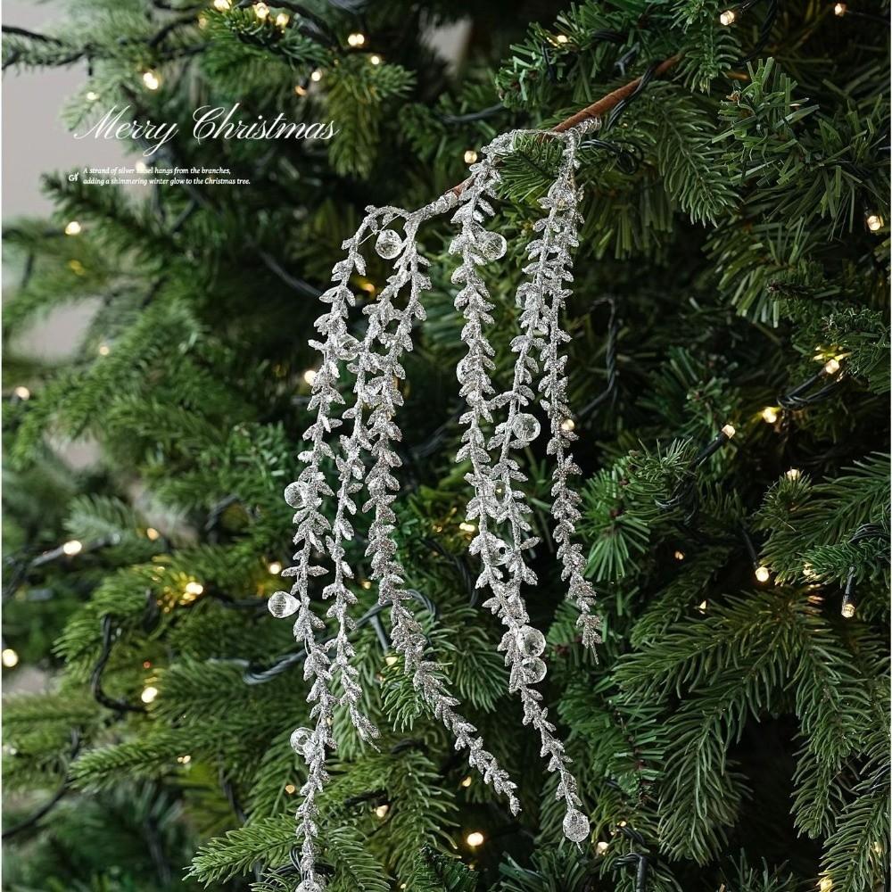 Hanging Vine Shape Christmas Pick Branch Glitter Artificial Xmas Floral Pick Table Centerpiece