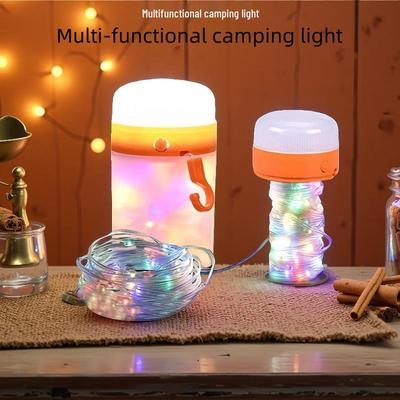 Rechargeable Portable Seven-Color String Lights for Indoor Camping Tents