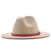 New spot European and American flat-brimmed felt jazz hat, British gentleman's retro woolen fashion felt hat