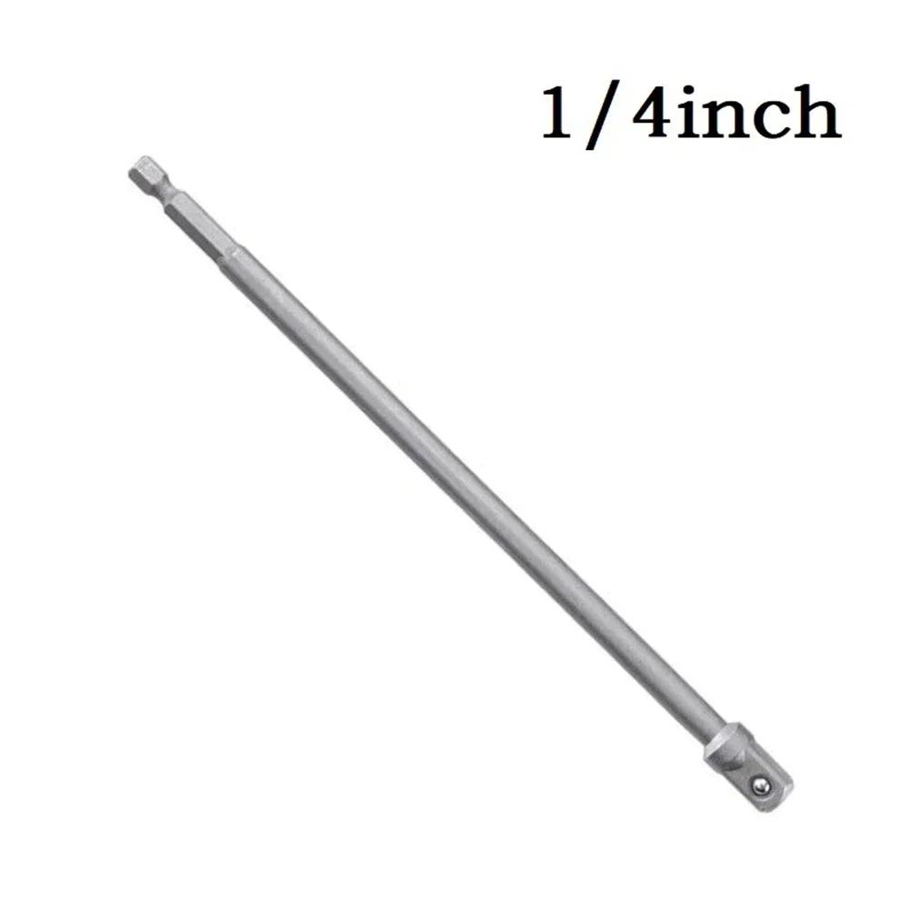 1 Pc Impact Socket Adapter 200/150mm Hex Shank To 1/4 3/8 1/2inch Head Extension Drill Bit Bar For Power Drill Tool Accessories