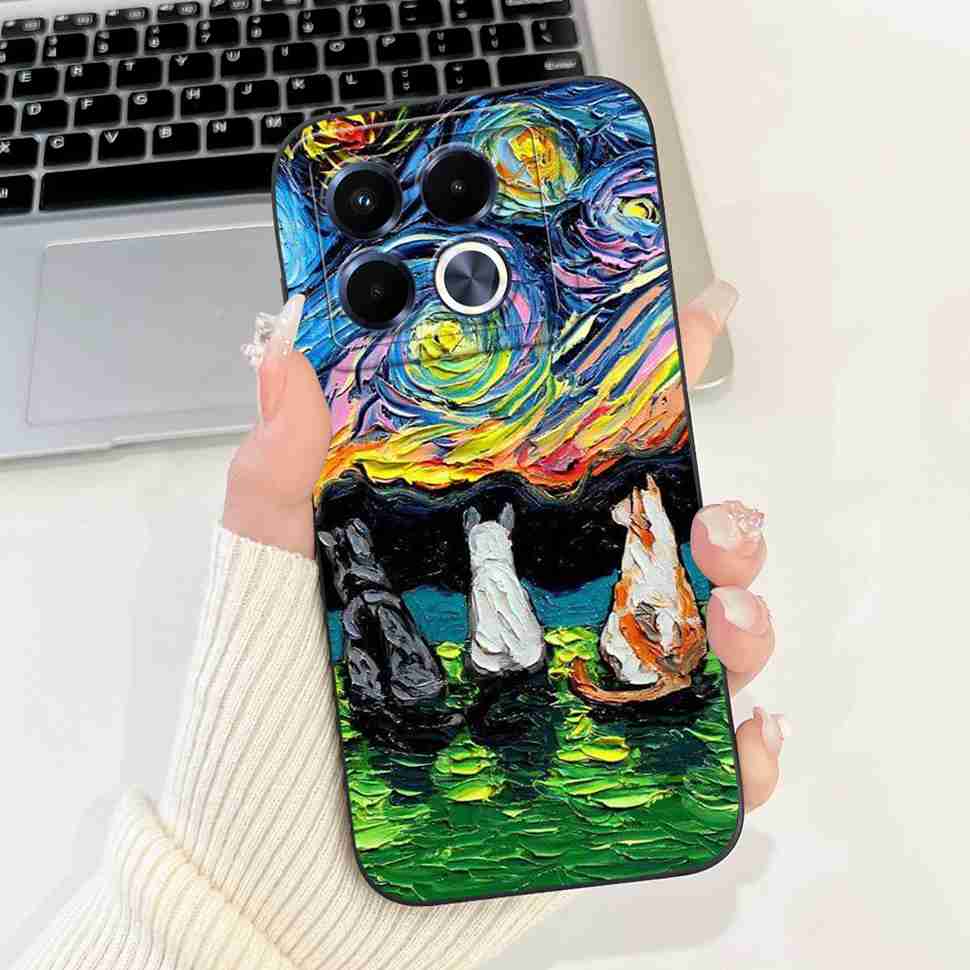

Cute Lovely Cat Silicon Case For Infinix Note 40 5G X6852 Shockproof Funda Back Cover For Infinix Note 40 X 40X Note40 5G Bumper Infinix Note 40X 5G
