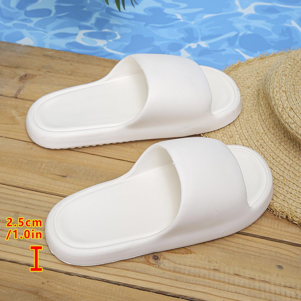 Mute Eva Home Bathroom Slippers Women Flat Heels Lightweight Non Slip Indoor Slides Woman Summer Soft Bottom Beach Flip Flops