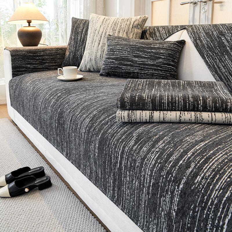 Chenille Sofa Cushion Four Seasons Universal Non-Slip Sofa Cover Living Room Straight Row Sofa Cover Cloth Anti-Scratching Backrest Towel