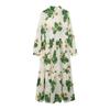 Fashion Style 2024 Summer New Arrival Women's Clothing Temperament Wild Flowers Print Mid Length Long Length Dress 2183072