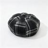 Women S Retro Striped Beret British Style Painter Hat Simple Color Matching Octagonal Hat