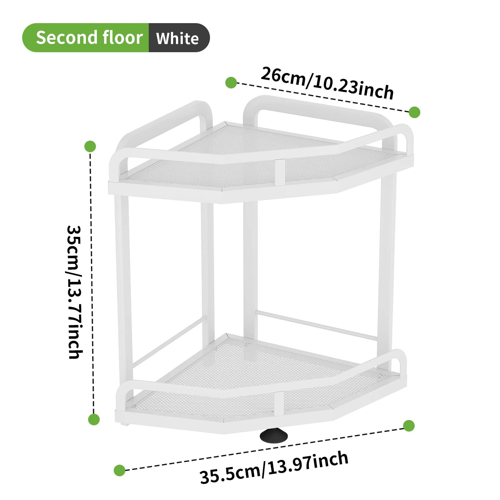 Corner iron mesh multifunctional storage rack triangular metal shelf organizer for kitchen bathroom space-saving stand 20370₽
