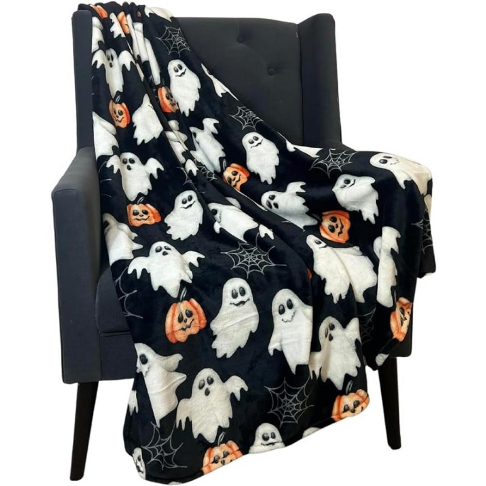 1pc Halloween Blanket Pumpkin And Little Ghost Blanket Scene Decor Festivals Decor Room Home Offices Theme Party Halloween Decor