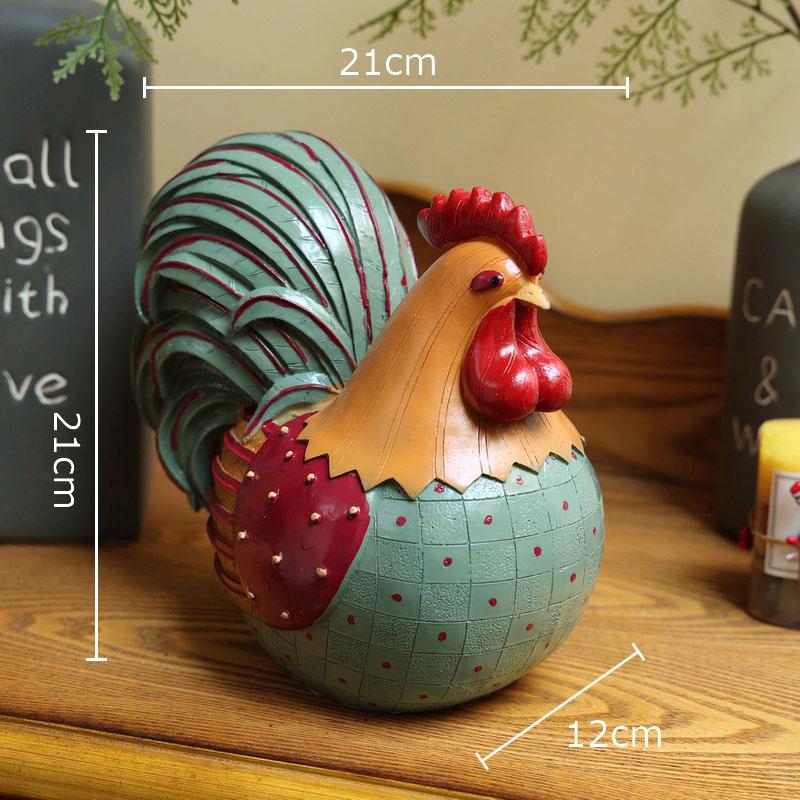 Barevná soška kohouta Ozdoby Dekorace na stůl Zvířecí sošky Pryskyřičné umělecké dílo Kohout Moderní řemesla Dekorace estetiky místnosti
