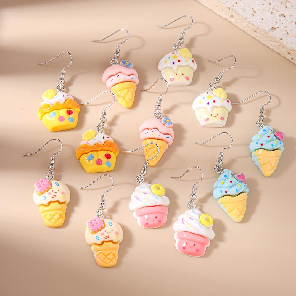 Cute Resin 3D Coffee Cup Drop Earrings for Women Girls Simulation Food Sandwich Dangle Earrings Kid's Jewelry Gifts
