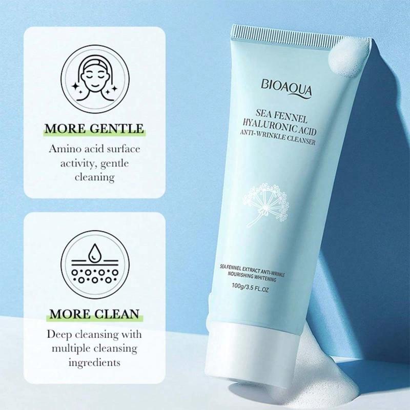 100g Mousse Nettoyante Visage Lait Corporel Nettoyant Hydratant Non Irritant Acide Aminé Nettoyage en Profondeur Pores Contrôle du Sébum de la Peau Doux