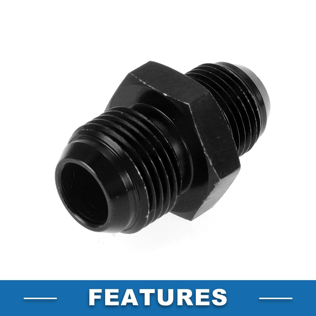 A ABSOPRO Female Flare Reducer Hose Fitting Adapter AN8 AN10 Fuel Line Connector Aluminum Black
