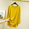 T-shirt da Donna in Modal Larga a Maniche Lunghe - Primavera/Estate Sottile Girocollo Taglie Forti Versatile Top alla Moda