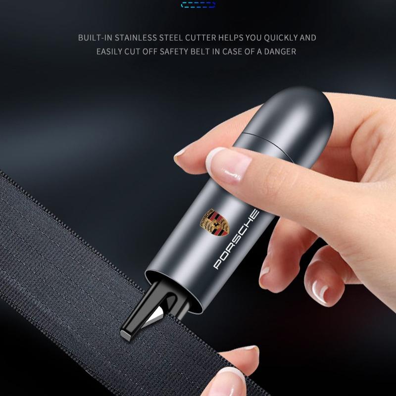 1Pcs Car Emergency Safety Hammer Life-Saving Escape Auto Tool For Porsche Cayenne Panamera Macan Boxster 911 928 944 918 917