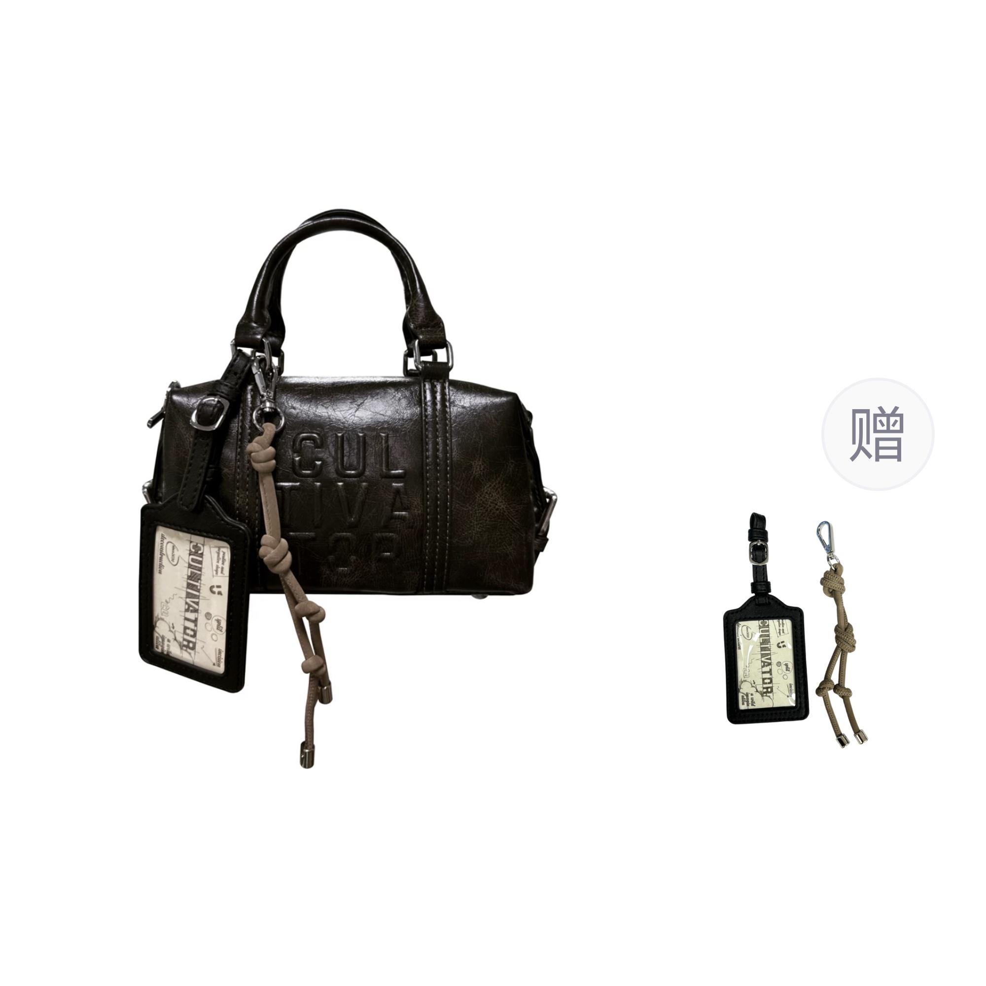 

Новая сумка CULTIVATOR PU Boston Сумка-тоут Маленькая Женская Темно-коричневая YS-24111 23.1*9.9*14.0CM