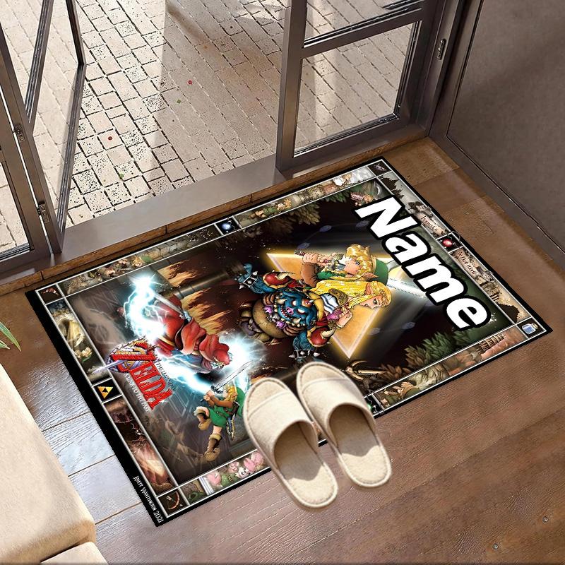 Custom Name Personalized The Legend of Zelda Print Carpet, Versatile Home Decor Rug, for Playroom, Apartment, Balcony, Entryway, Hallway Gift