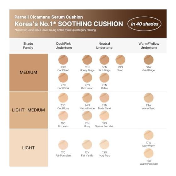 Parnell Shikamanu Serum Cushion Foundation #21 Fair Ivory Light Natural Cover Soothing Gloss Air Cover No Unevenness or Makeup Buildup Adhesive Base