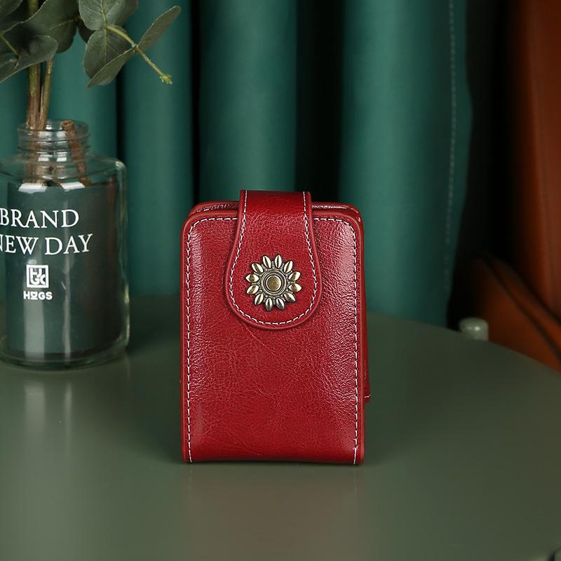 

Компактная летняя кожаная сумочка для помады с зеркалом