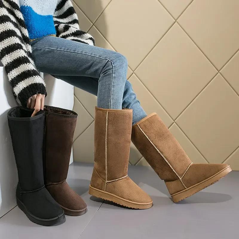Fashion Women Tall Winter Padding Black Boots Fashion Snow Boots Women's High Boot Size 41 Hot Warm Shize 41 Hot Warm Shoes Botas Mujer