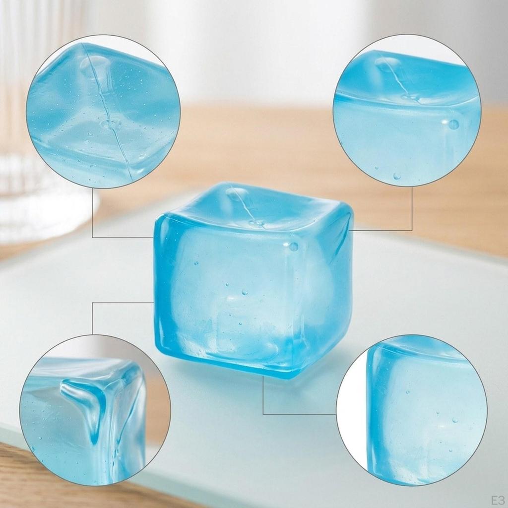 Simulation Ice Cube Squeezing Toy Funny Square Squishes for Adults Gifts Pink