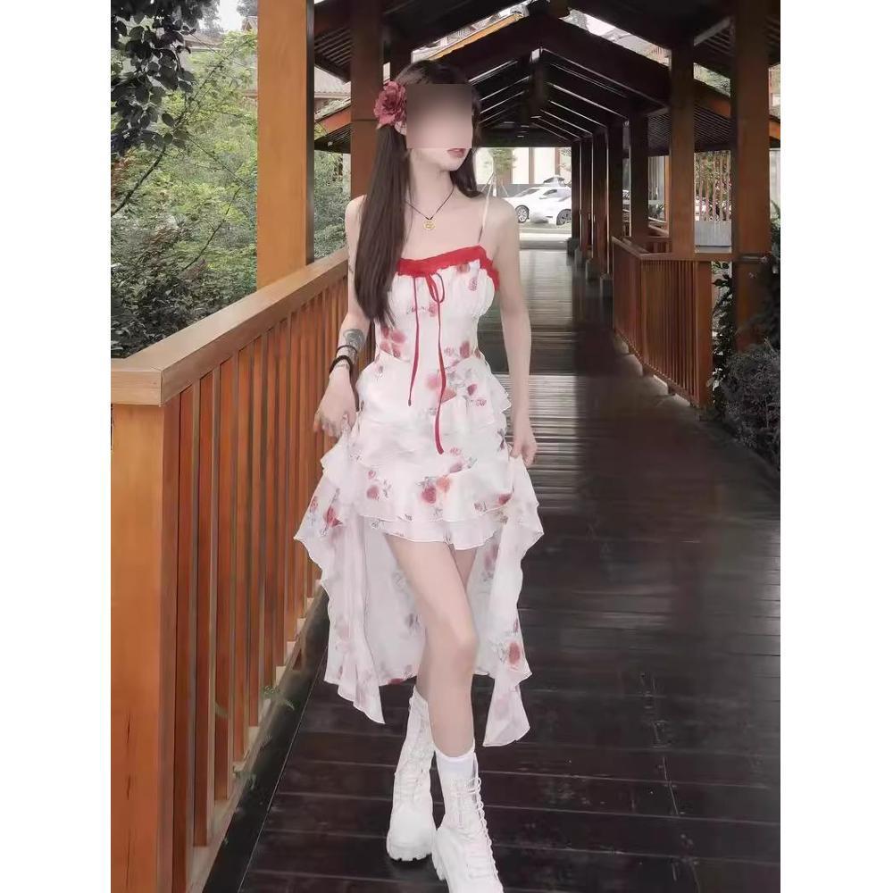 

Stylish Floral Print Sleeveless Beach Dress S (Up to 45kg)