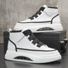 Fashion men luxury fashion platform boots original leather white shoes  designer street style sneakers stylish ankle botas hombre