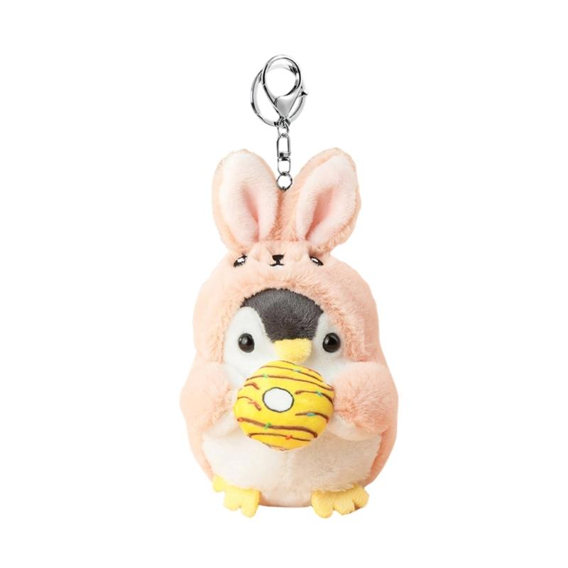Adorable Penguins Keychain for Women Girls Handmade Soft Plush Animal Keyring For Bag Decoration And Keys