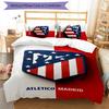 3pcs Atlético Madrid Logo Pattern Bedding Set Duvet Cover Set Includes Duvet Cover &pillowcases,perfect All Season Bedroom Decoration&gift