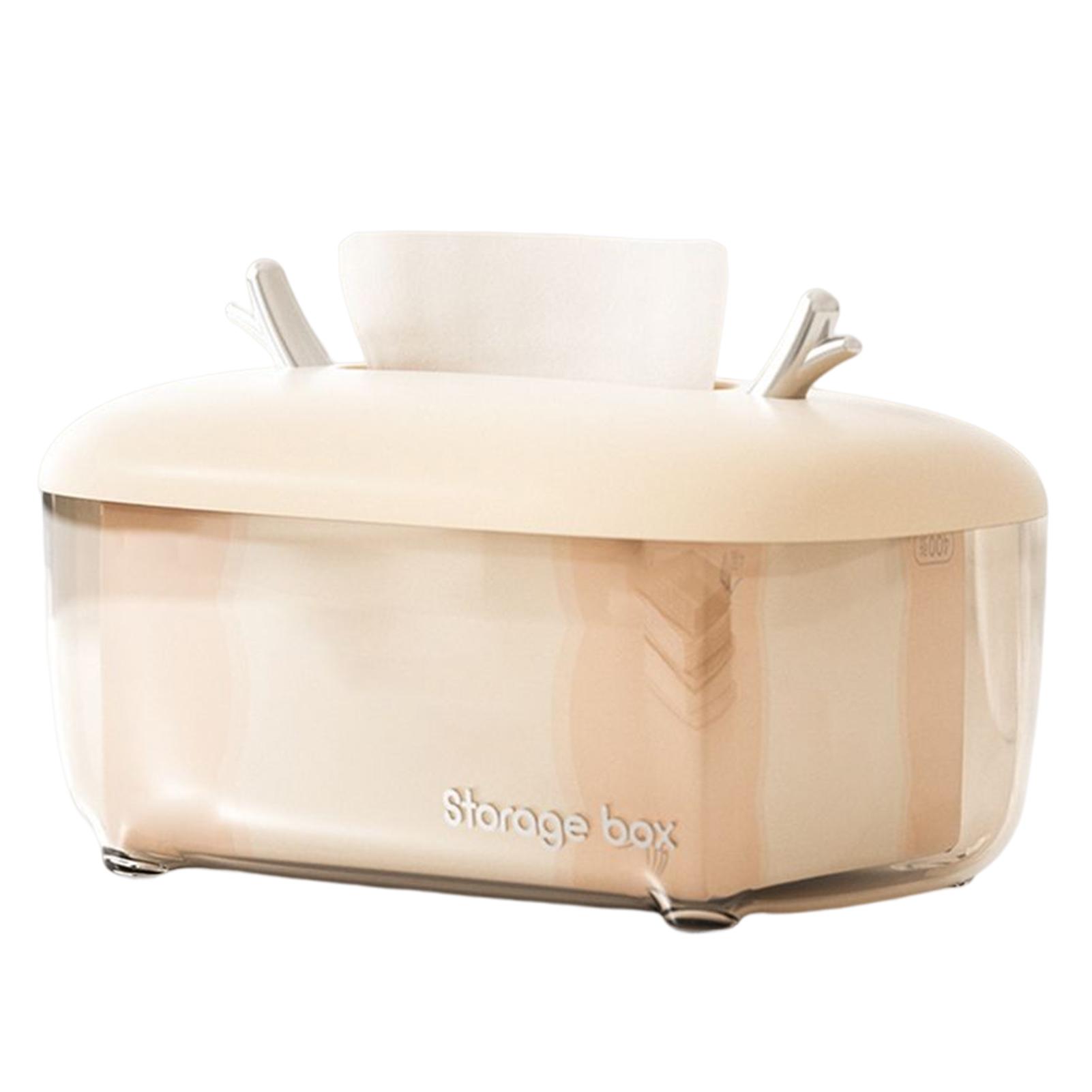 Plastic Tissue Box Dustproof Tissue Storage Case For Bedroom кремовый