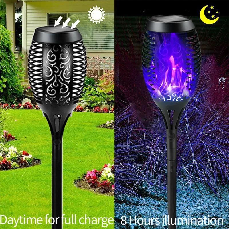 

1/2/4 Solar Flame Lights Outdoor Waterproof Flame Flickering Lamp LED Garden Decoration Lighting Torch Auto On/Off Path Light